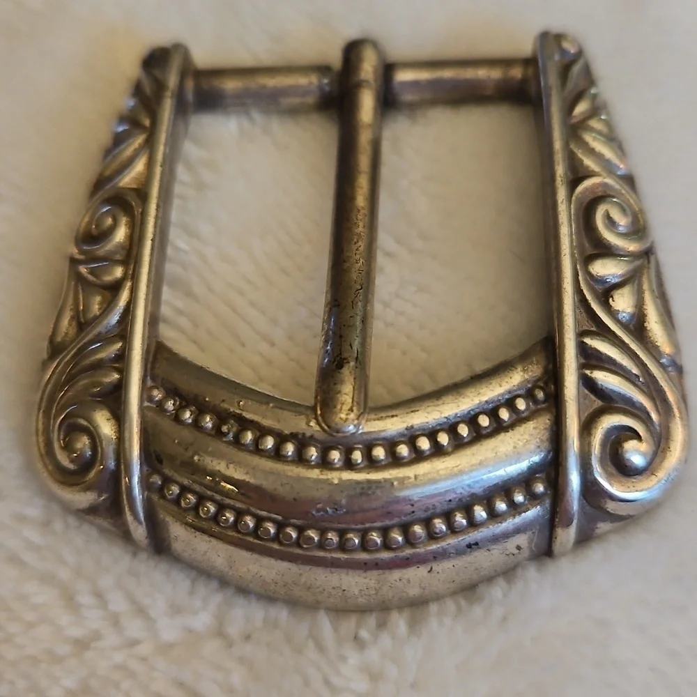 Vintage Taiwan Metal Western Scroll Buckle
